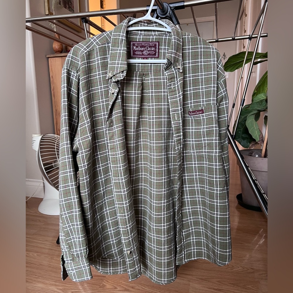 Vintage Marlboro plaid button down